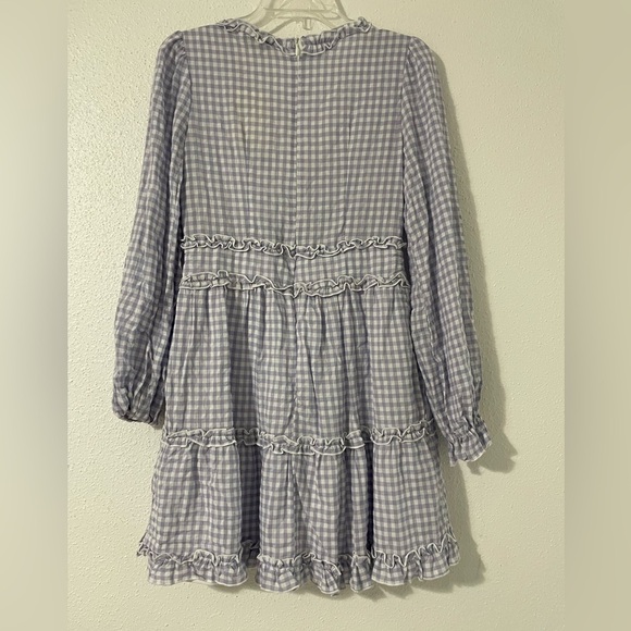 NWT Allison & Kelly Long Sleeve Ruffle Trim Gingham Fit-And-Flare Dress Size M - Picture 3 of 15